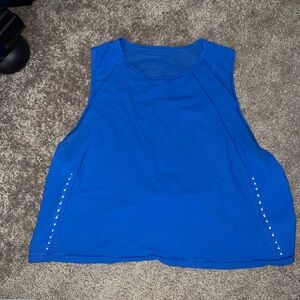 blue lululemon sculpt crop tank